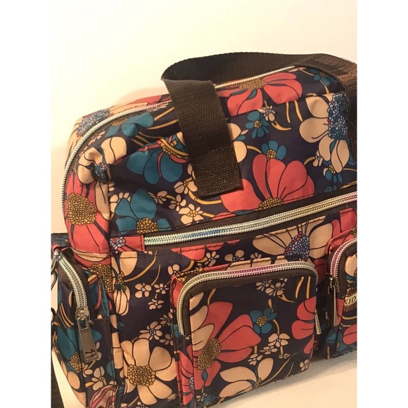 Likekid Crossbody Purse Bag Navy Pink Blue Floral Daisy Medium Sized - Picture 3 of 10